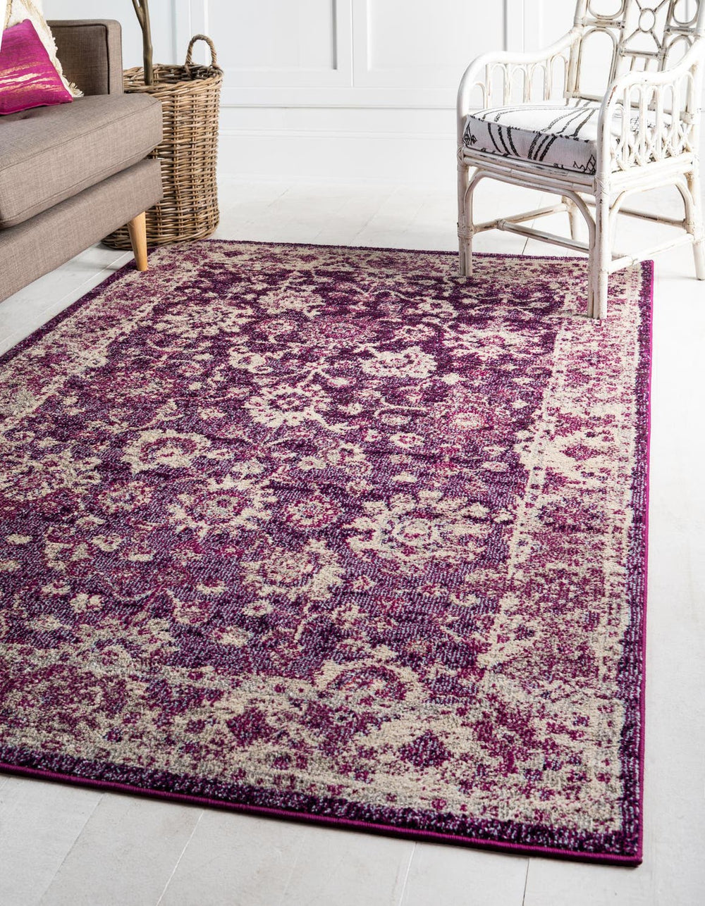 Unique Loom Purple 3' Round Rug From Penrose Collection – Stylish Indoor/Outdoor Accent For Vibrant Spaces Purple  3143506-unique-loom