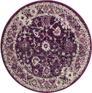Unique Loom Purple 3' Round Rug From Penrose Collection – Stylish Indoor/Outdoor Accent For Vibrant Spaces Purple  3143511-unique-loom