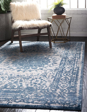 Unique Loom Blue Aberdeen 4x6 Rug - Classic Design In Vibrant Color, Perfect For High-traffic Living Spaces Blue  3143566-unique-loom