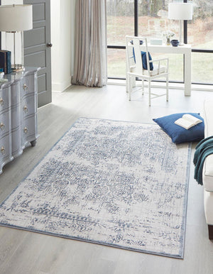 Unique Loom Blue Aberdeen 4x6 Rug - Classic Design In Vibrant Color, Perfect For High-traffic Living Spaces Blue  3143590-unique-loom