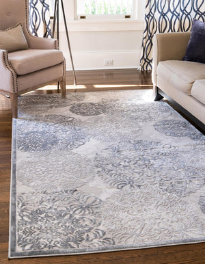 Unique Loom Violet 8-foot Runner Rug - Contemporary Aberdeen Design For Hallways, Entryways, And High Traffic Areas Gray  3143620-unique-loom
