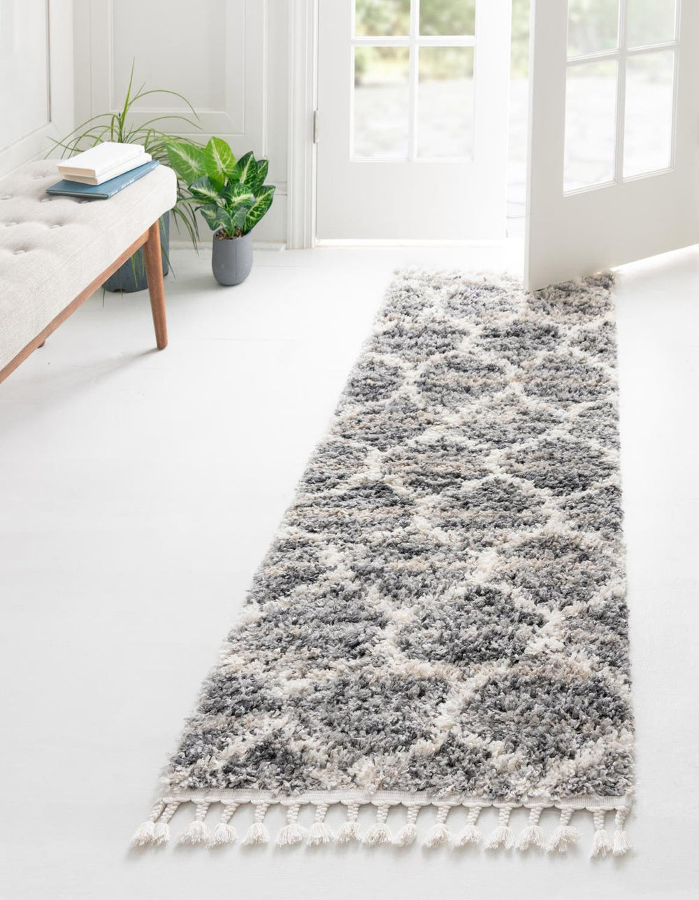 Unique Loom Gray 5' Round Hygge Shag Rug - Plush Comfort And Modern Style For Cozy Living Spaces And Bedrooms Gray  3143697-unique-loom