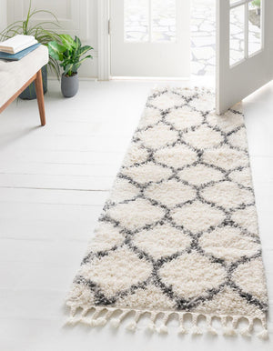 Unique Loom Gray 5' Round Hygge Shag Rug – Cozy Plush Texture For Indoor And Outdoor Spaces, Lasting Comfort Ivory  3143717-unique-loom