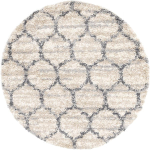 Unique Loom Gray 5' Round Hygge Shag Rug – Cozy Plush Texture For Indoor And Outdoor Spaces, Lasting Comfort Beige  3143724-unique-loom