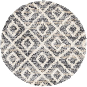 Unique Loom Gray 5' Round Hygge Shag Rug – Cozy Plush Texture For Indoor And Outdoor Spaces, Lasting Comfort Gray  3143734-unique-loom