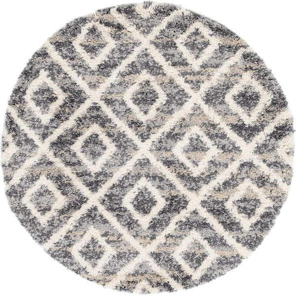 Unique Loom Gray 5' Round Hygge Shag Rug – Cozy Plush Texture For Indoor And Outdoor Spaces, Lasting Comfort Gray  3143734-unique-loom