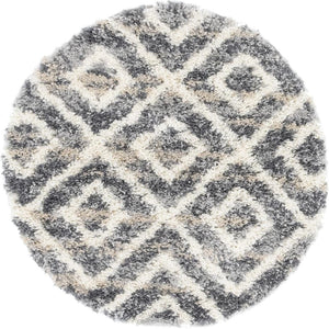 Unique Loom Gray 5' Round Hygge Shag Rug – Cozy Plush Texture For Indoor And Outdoor Spaces, Lasting Comfort Gray  3143735-unique-loom