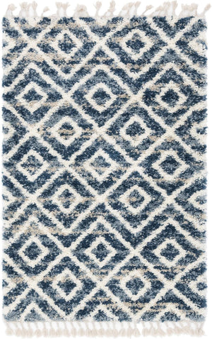 Unique Loom Gray 5' Round Hygge Shag Rug – Cozy Plush Texture For Indoor And Outdoor Spaces, Lasting Comfort Blue  3143741-unique-loom