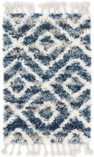 Unique Loom Gray 5' Round Hygge Shag Rug – Cozy Plush Texture For Indoor And Outdoor Spaces, Lasting Comfort Blue  3143742-unique-loom