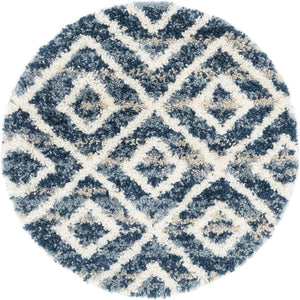 Unique Loom Gray 5' Round Hygge Shag Rug – Cozy Plush Texture For Indoor And Outdoor Spaces, Lasting Comfort Blue  3143745-unique-loom
