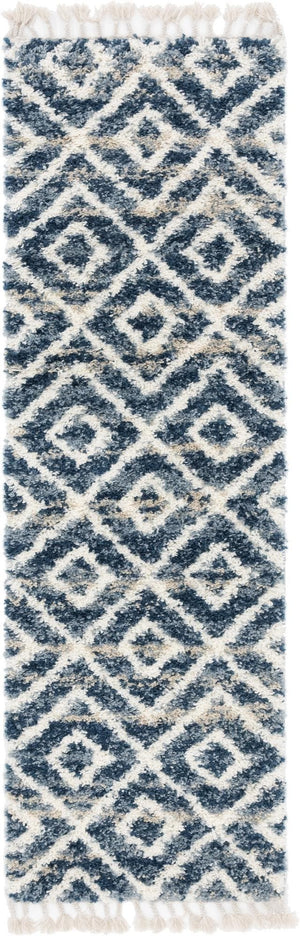 Unique Loom Gray 5' Round Hygge Shag Rug – Cozy Plush Texture For Indoor And Outdoor Spaces, Lasting Comfort Blue  3143746-unique-loom
