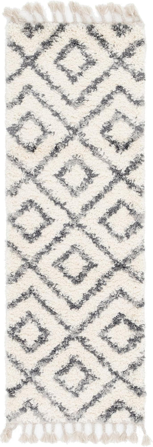 Unique Loom Gray 5' Round Hygge Shag Rug – Cozy Plush Texture For Indoor And Outdoor Spaces, Lasting Comfort Ivory  3143757-unique-loom