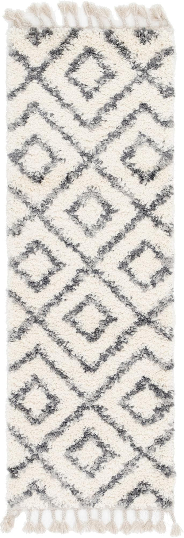 Unique Loom Gray 5' Round Hygge Shag Rug – Cozy Plush Texture For Indoor And Outdoor Spaces, Lasting Comfort Ivory  3143757-unique-loom