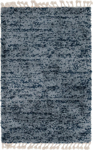 Unique Loom Gray 5' Round Hygge Shag Rug – Cozy Plush Texture For Indoor And Outdoor Spaces, Lasting Comfort Blue  3143761-unique-loom