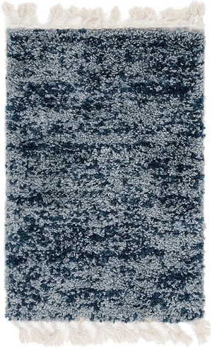 Unique Loom Gray 5' Round Hygge Shag Rug – Cozy Plush Texture For Indoor And Outdoor Spaces, Lasting Comfort Blue  3143762-unique-loom
