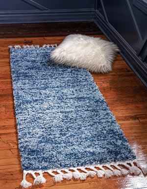 Unique Loom Gray 5' Round Hygge Shag Rug – Cozy Plush Texture For Indoor And Outdoor Spaces, Lasting Comfort Blue  3143766-unique-loom