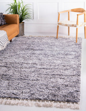 Unique Loom Gray 5' Round Hygge Shag Rug – Cozy Plush Texture For Indoor And Outdoor Spaces, Lasting Comfort Gray  3143781-unique-loom