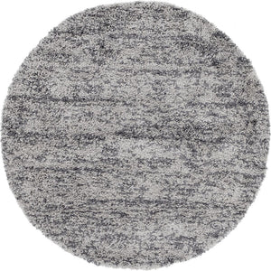 Unique Loom Gray 5' Round Hygge Shag Rug – Cozy Plush Texture For Indoor And Outdoor Spaces, Lasting Comfort Gray  3143784-unique-loom