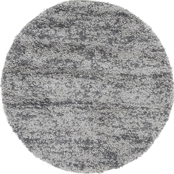 Unique Loom Gray 5' Round Hygge Shag Rug – Cozy Plush Texture For Indoor And Outdoor Spaces, Lasting Comfort Gray  3143785-unique-loom