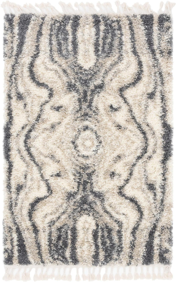 Unique Loom Gray 5' X 5' Hygge Shag Rug - Cozy, Plush Texture Adds Warmth And Style To Any Indoor Or Outdoor Space Gray  3143972-unique-loom