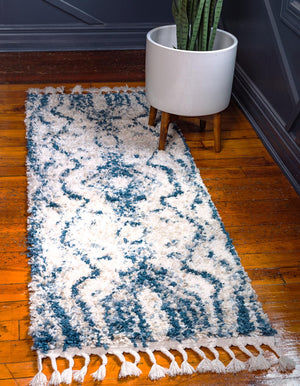 Unique Loom Gray 5' X 5' Hygge Shag Rug - Cozy, Plush Texture Adds Warmth And Style To Any Indoor Or Outdoor Space Blue  3143976-unique-loom