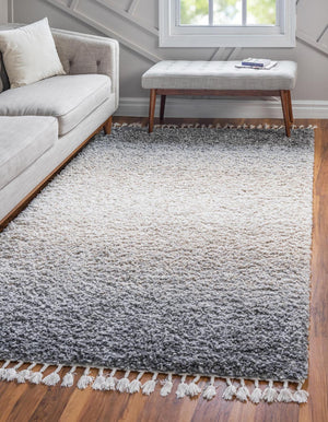 Unique Loom Gray 5' X 5' Hygge Shag Rug - Cozy, Plush Texture Adds Warmth And Style To Any Indoor Or Outdoor Space Gray  3143992-unique-loom