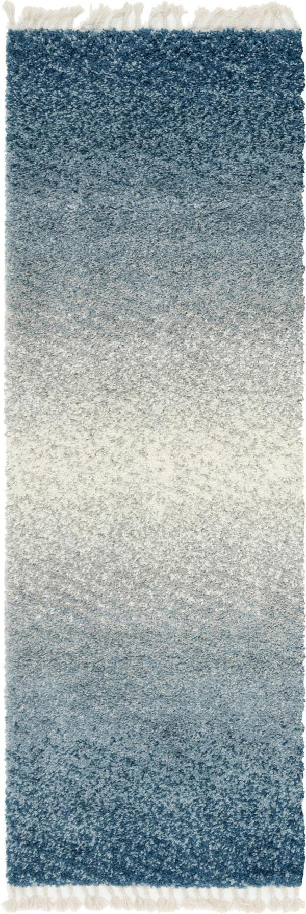 Unique Loom Gray 5' X 5' Hygge Shag Rug - Cozy, Plush Texture Adds Warmth And Style To Any Indoor Or Outdoor Space Blue  3143996-unique-loom