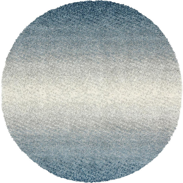 Unique Loom Gray 5' X 5' Hygge Shag Rug - Cozy, Plush Texture Adds Warmth And Style To Any Indoor Or Outdoor Space Blue  3143999-unique-loom