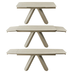 English Elm 1+6 Sintered Stone Extendable Dining Table Seats Six with Steel Base Modern W5630S00008