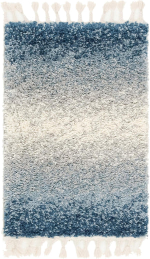 Unique Loom Blue Hygge Shag Rug - Plush Comfort With Vibrant Texture - Perfect For Cozy Spaces And Stylish Decor Blue  3144001-unique-loom