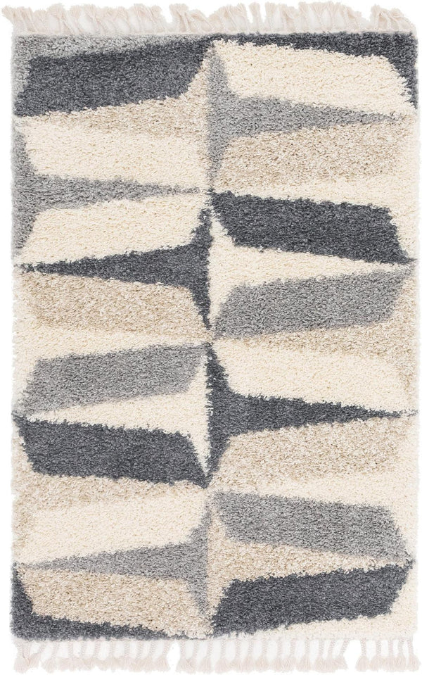 Unique Loom Blue Hygge Shag Rug - Plush Comfort With Vibrant Texture - Perfect For Cozy Spaces And Stylish Decor Gray  3144092-unique-loom