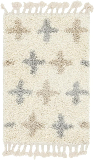 Unique Loom Ivory 4' 1" X 6' 1" Hygge Shag Rug - Luxurious Plush Texture For Cozy Living Spaces And Elegance Ivory  3144103-unique-loom