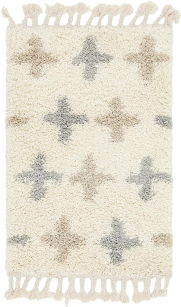 Unique Loom Ivory 4' 1" X 6' 1" Hygge Shag Rug - Luxurious Plush Texture For Cozy Living Spaces And Elegance Ivory  3144103-unique-loom