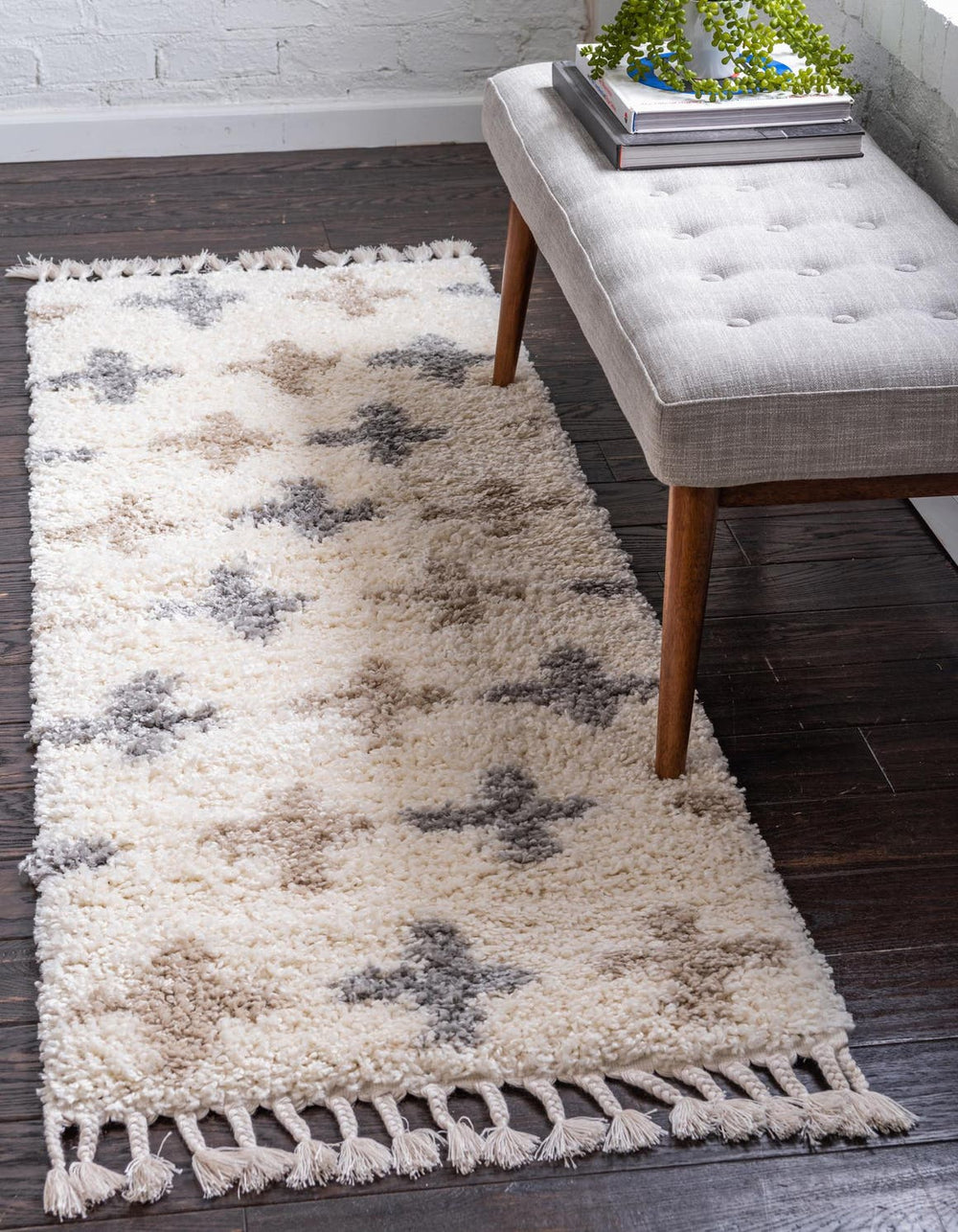 Unique Loom Ivory 4' 1" X 6' 1" Hygge Shag Rug - Luxurious Plush Texture For Cozy Living Spaces And Elegance Ivory  3144107-unique-loom