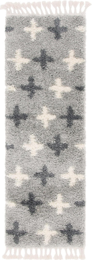Unique Loom Ivory 4' 1" X 6' 1" Hygge Shag Rug - Luxurious Plush Texture For Cozy Living Spaces And Elegance Gray  3144128-unique-loom
