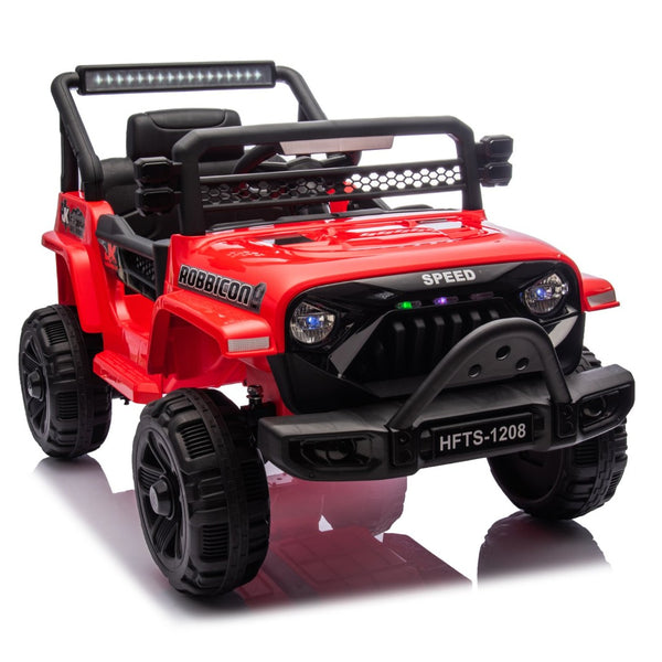 English Elm 12v Kids Electric Ride on Truck with Parental Remote Four Wheel Suspension and Led Lights Red W1578P187461