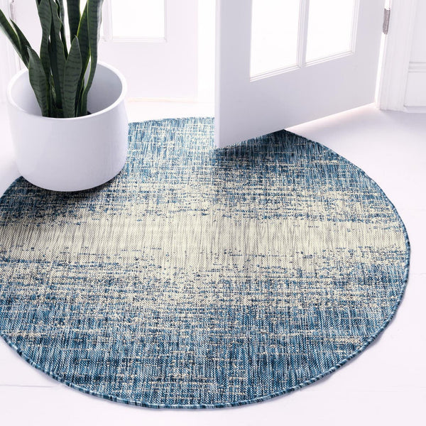 Unique Loom Aqua Outdoor Modern Runner - 2' X 6'1" Weather-resistant Accent For Patios And Entryways Blue  3144983-unique-loom