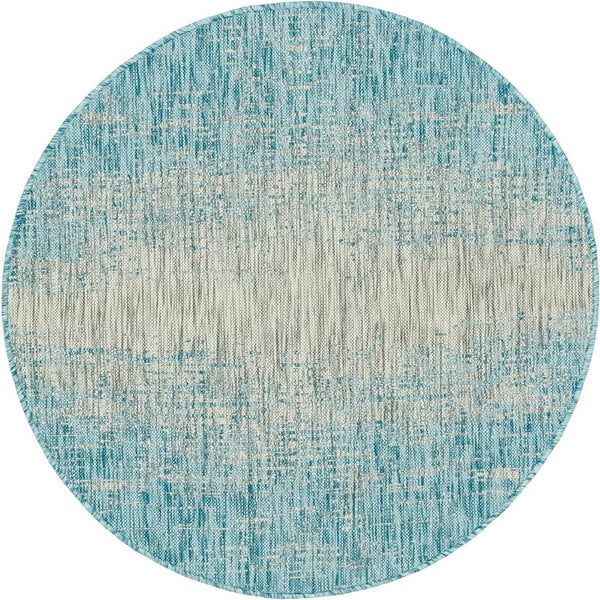 Unique Loom Aqua Outdoor Modern Runner - 2' X 6'1" Weather-resistant Accent For Patios And Entryways Aqua  3144991-unique-loom