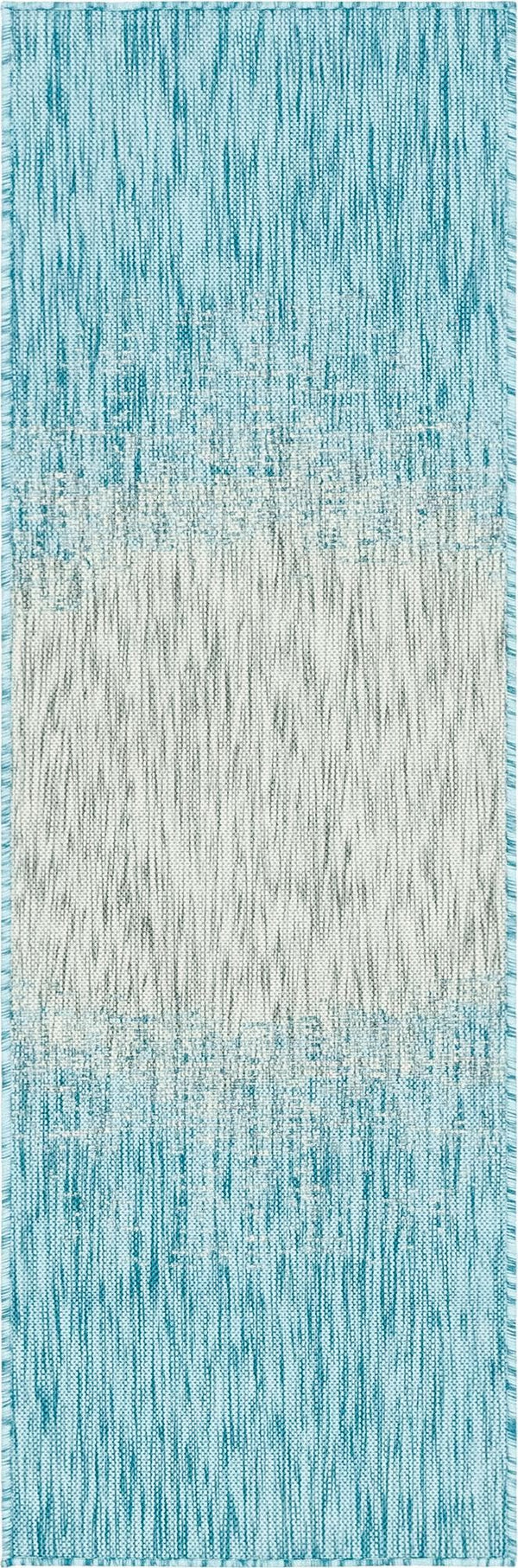 Unique Loom Aqua Outdoor Modern Runner - 2' X 6'1" Weather-resistant Accent For Patios And Entryways Aqua  3144992-unique-loom