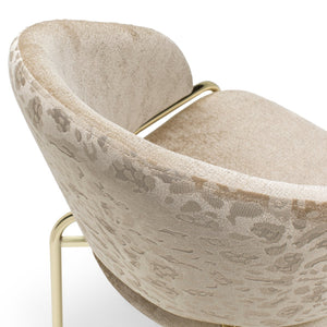 English Elm Onyx Luxe Velvet & Chenille Accent Chair with Gold Metal Frame — Plush Comfort, Durable Chic (96) Beige B009P332649