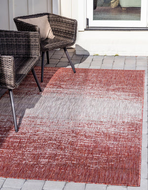 Unique Loom Green 4' X 6' Outdoor Modern Rug - Elevate Your Patio With Stylish Durability And A Fresh Look Red  3145006-unique-loom