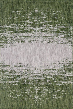 Unique Loom Green 4' X 6' Outdoor Modern Rug - Elevate Your Patio With Stylish Durability And A Fresh Look Green  3145014-unique-loom