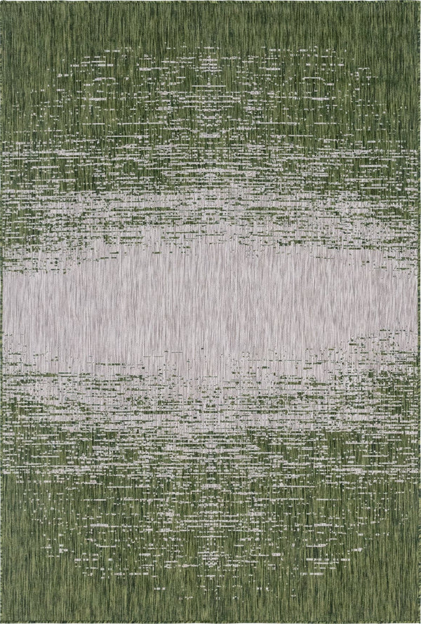 Unique Loom Green 4' X 6' Outdoor Modern Rug - Elevate Your Patio With Stylish Durability And A Fresh Look Green  3145014-unique-loom
