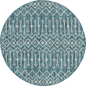 Unique Loom Rust Red Outdoor Trellis Runner - 6-foot Durable Design For Adding Charm To Your Outdoor Space Teal  3145023-unique-loom