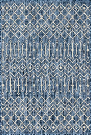 Unique Loom Rust Red Outdoor Trellis Runner - 6-foot Durable Design For Adding Charm To Your Outdoor Space Blue  3145030-unique-loom