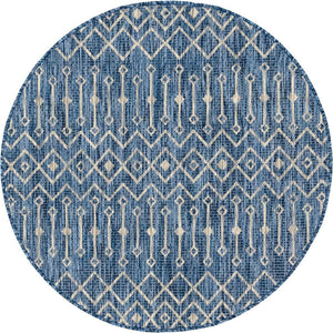Unique Loom Rust Red Outdoor Trellis Runner - 6-foot Durable Design For Adding Charm To Your Outdoor Space Blue  3145031-unique-loom