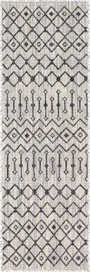 Unique Loom Rust Red Outdoor Trellis Runner - 6-foot Durable Design For Adding Charm To Your Outdoor Space Gray  3145040-unique-loom