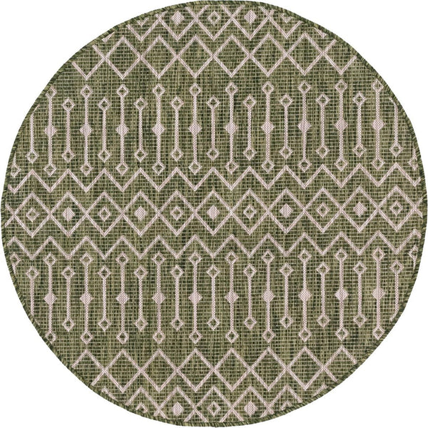 Unique Loom Rust Red Outdoor Trellis Runner - 6-foot Durable Design For Adding Charm To Your Outdoor Space Green  3145079-unique-loom