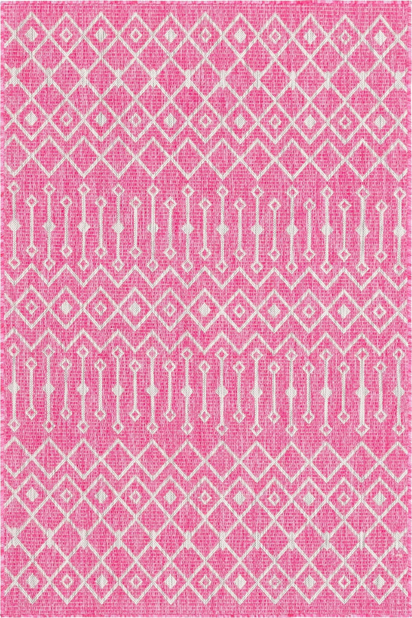 Unique Loom Rust Red Outdoor Trellis Runner - 6-foot Durable Design For Adding Charm To Your Outdoor Space Fuschia  3145086-unique-loom