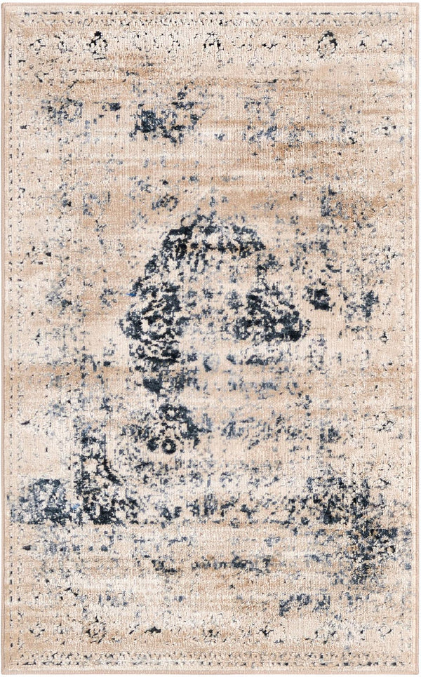 Unique Loom Dark Chateau Rug - Elegant Round Design In Deep Blue Perfect For Sophisticated Living Spaces Dark Blue  3145647-unique-loom